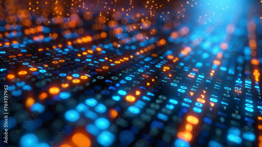 Data encryption in action, abstract techno Data encryption in action, abstract techno