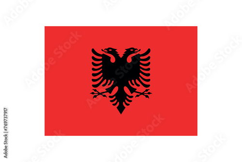 national flag of Albania, albanian flag in 5 to 7 proportion, vector illustration on a white background