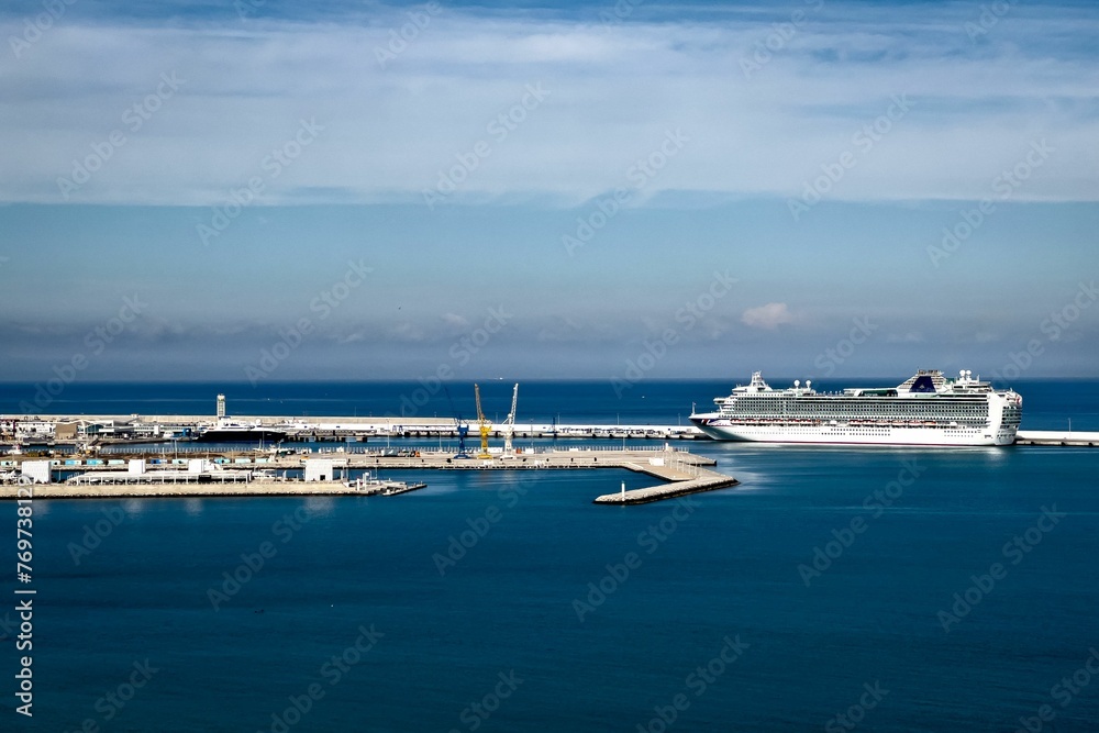 Big cruise ship in the Mediterranean sea