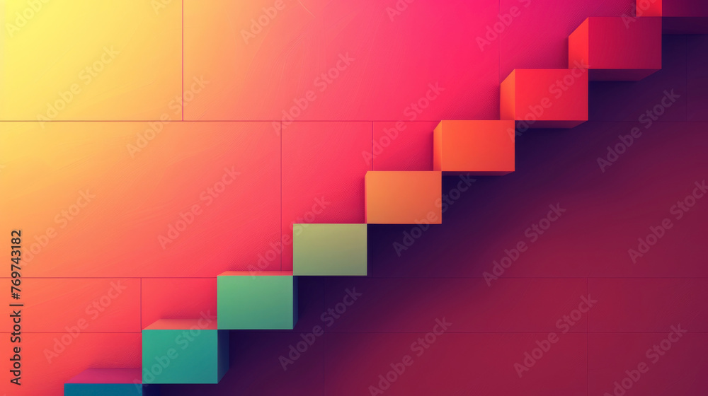 Fototapeta premium Minimalist design of a successful freelancer's income graph, trending upwards
