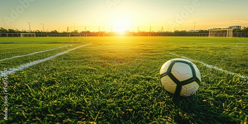 Soccer field green grass at...