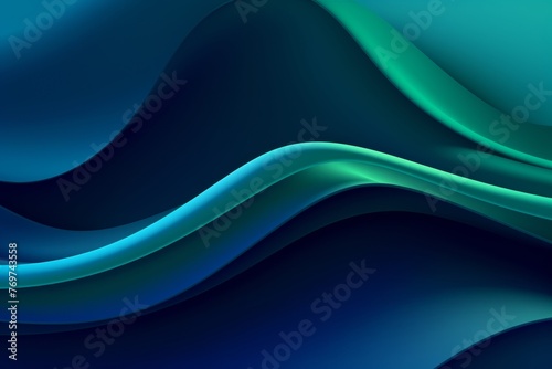 Midnight Blue to Deep green abstract fluid gradient design, curved wave in motion background for banner, wallpaper, poster, template, flier and cover