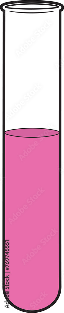 Test Tube Containing Pinkish Magenta Liquid or Agar Test Tube Containing Pinkish Magenta Liquid or Agar
