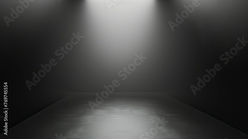 Studio room gradient background. Abstract black white gradient background - generative ai