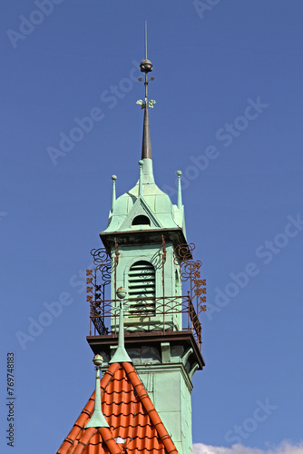 Tower With Spire Architural Detail at Town Hall in Hannover Germany photo