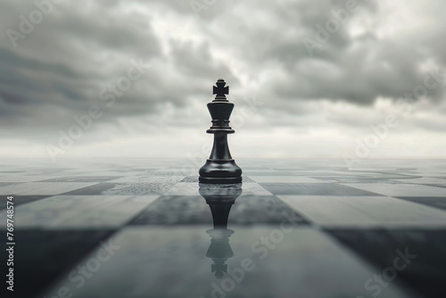 A chess piece crossing into enemy territory, metaphor for taking bold steps and leading with courage