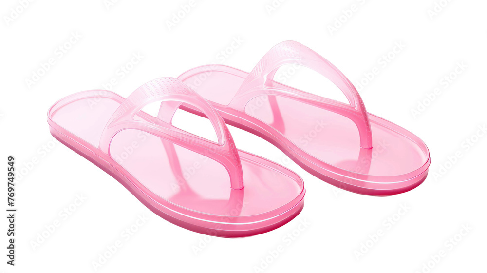 Pink flip flops isolated on transparent a white background Pink flip flops isolated on transparent a white background