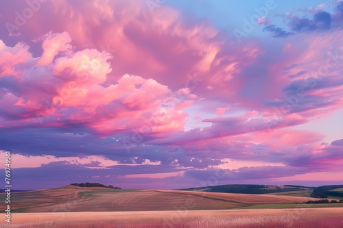 Vivid Sunset Serenity: A Mesmerizing Seascape of Sky, Sun, and Clouds