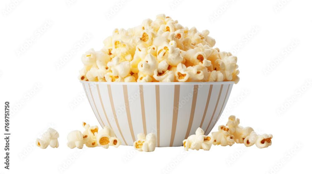 Popcorn isolated on transparent a white background Popcorn isolated on transparent a white background