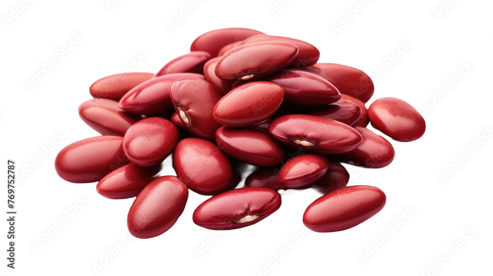 Red beans isolated on transparent a white background Red beans isolated on transparent a white background
