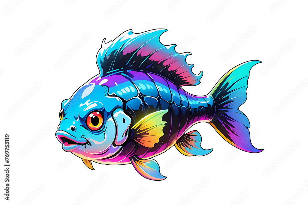 Cosmic Koi Expression.
Vibrant koi fish with cosmic colors, perfect for aquatic and zen themes, isolated on white for design versatility.