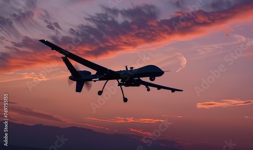 An unmanned aerial vehicle in the sky