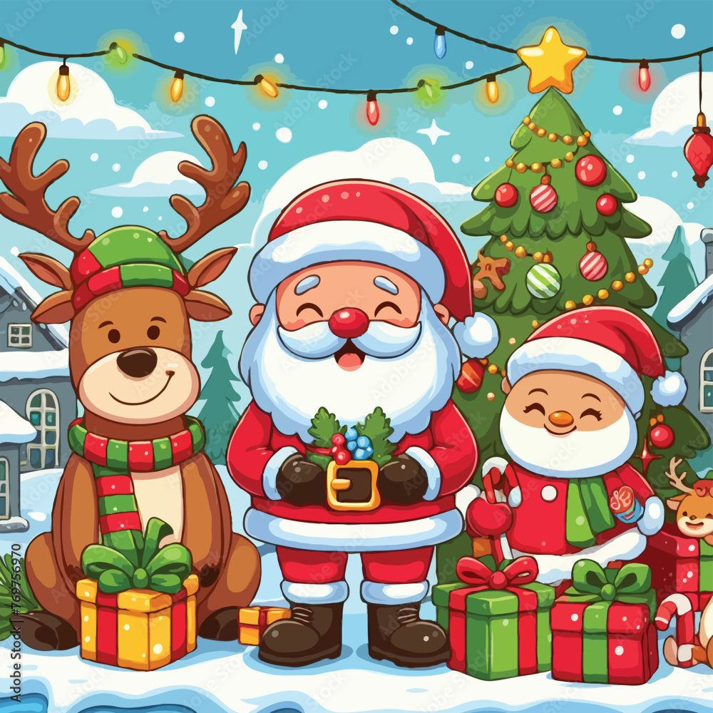 christmas carton vector on white background christmas carton vector on white background