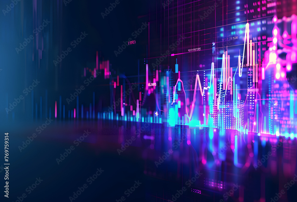 Dynamic Neon Stock Market Trends: A Hyper-Realistic Financial Graph Dynamic Neon Stock Market Trends: A Hyper-Realistic Financial Graph
