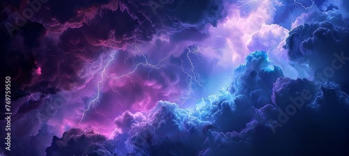 KS abstract background of dark stormy clouds with lightni