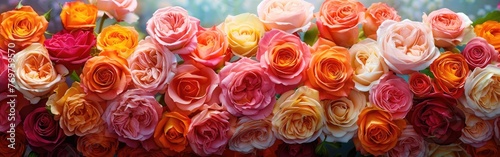 Vibrant Roses: Colorful Flowers as a Beautiful Background