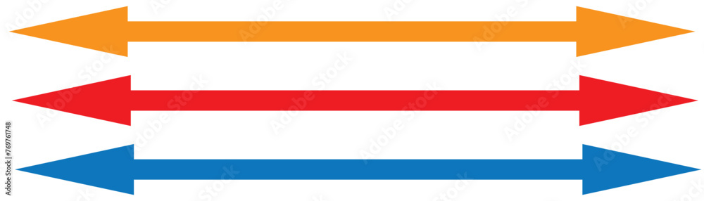 Vector illustration of a black arrow pointing both sides, right and left Vector illustration of a black arrow pointing both sides, right and left
