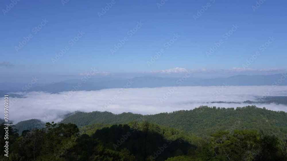 Mist and clouds and mountain view