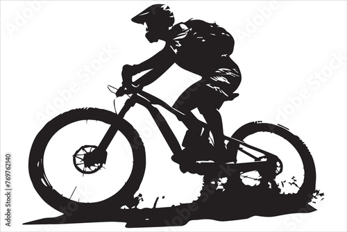 Mountain bike silhouette vector illustration