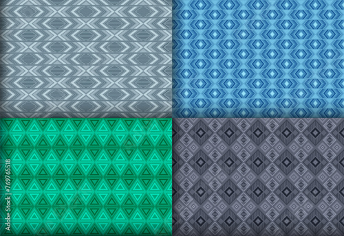 Artistic geometrical chevron seamless pattern bundle. British motif ethnic pa...