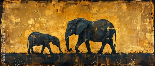 A variety of paintings, abstractions, textures, gold elements, chinese design, animals prints, horses, elephants, etc. © Zaleman