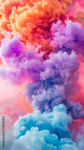 Colorful ink cloud in water