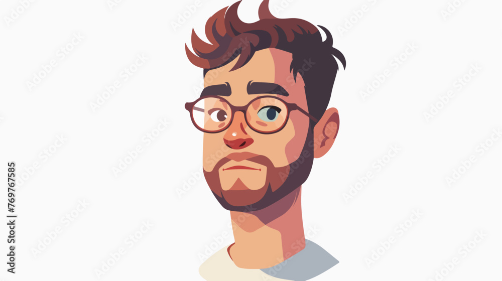 Avatar man face icon over white background vector i