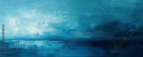 Abstract blue brush strokes painting