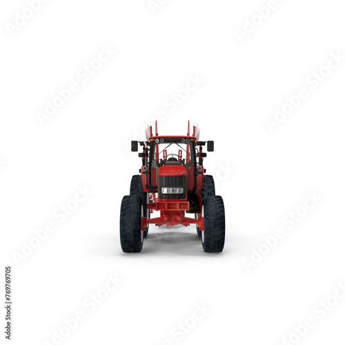 Tractor with Twin Rotary Rake