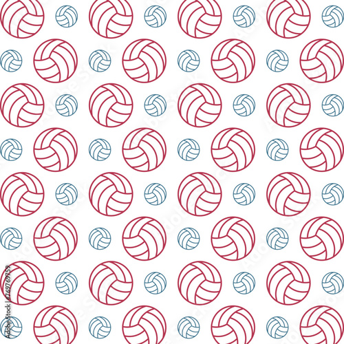 Volleyball Line powerful trendy multicolor repeating pattern vector illustration design © jatu