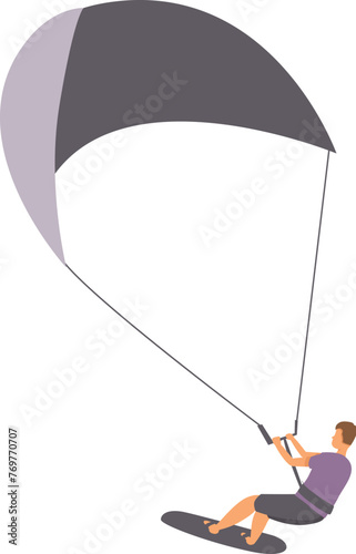 Kitesurfing icon cartoon vector. Sport board extreme. Water sea activity
