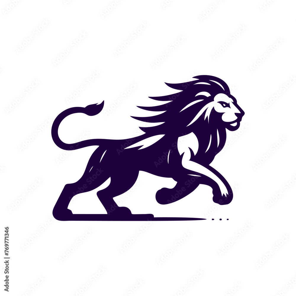 Fototapeta premium Running lion logo. vector Lion logo illustration