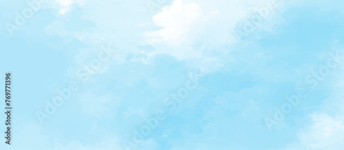 Blue sky with cloud .Beautiful blue sky with white clouds .bright cloud cover in the sun calm clear winter air background .gradient light white background.	