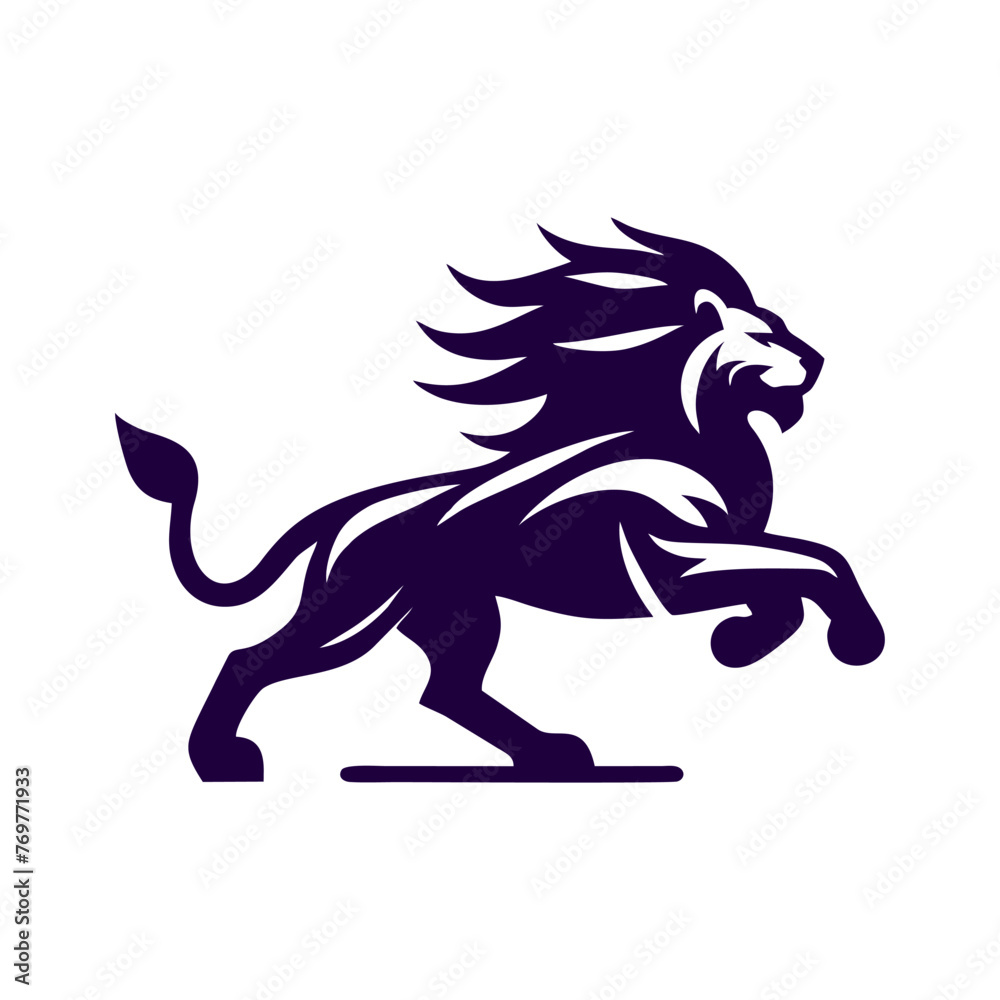 Fototapeta premium Running lion logo. vector Lion logo illustration