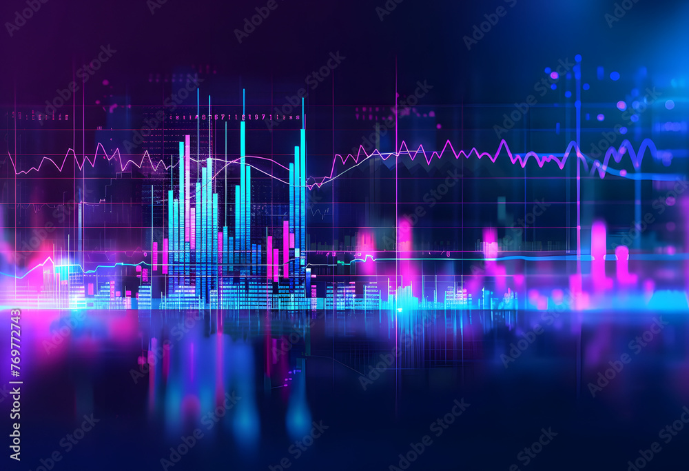 Dynamic Neon Stock Market Trends: A Hyper-Realistic Financial Graph Dynamic Neon Stock Market Trends: A Hyper-Realistic Financial Graph