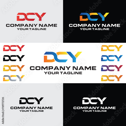 3 Letter DCY initial logo design vector template