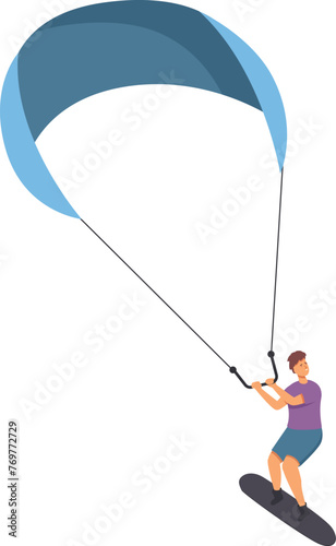 Freestyle action icon cartoon vector. Person speed surfing. Jump wind sport