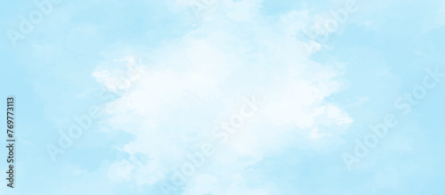 Blue sky with cloud .Beautiful blue sky with white clouds .bright cloud cover in the sun calm clear winter air background .gradient light white background.	