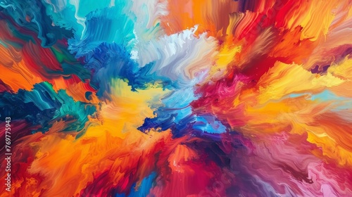Wallpaper Mural Vibrant abstract painting Torontodigital.ca