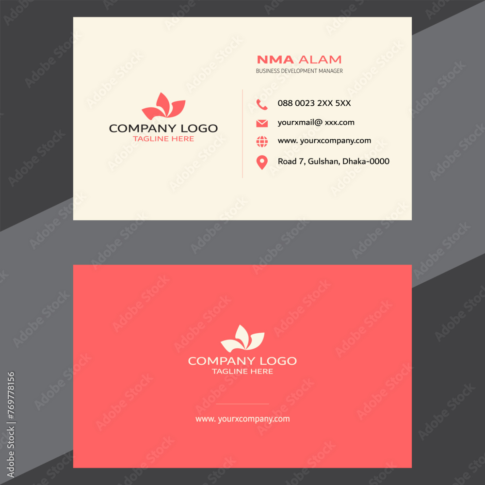 Simple minimalistic and Creative modern design business card template. 