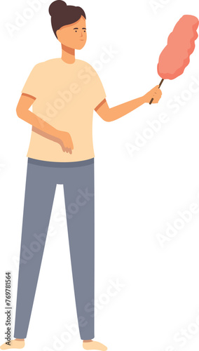 Daily routine room cleaning icon cartoon vector. Work at home. Home educational action