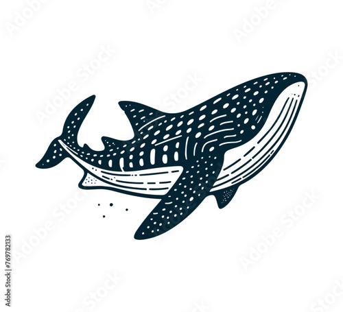 Whale Shark hand drawn vector illustration