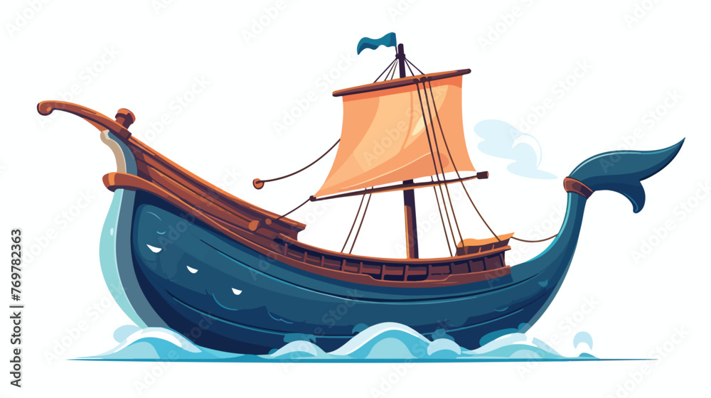 Cartoon whaling harpoon flat cartoon vactor illustr