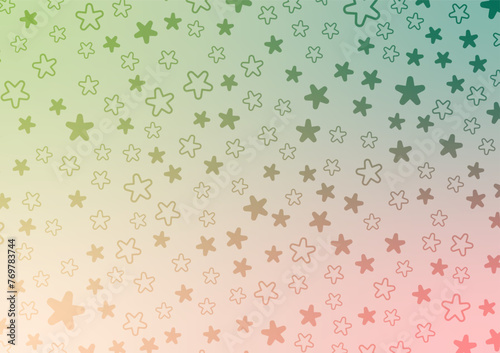 Gradient soft color star pattern geomagnetic green background