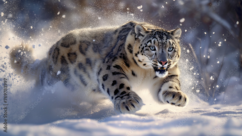 Fototapeta premium portrait of a tiger in snow