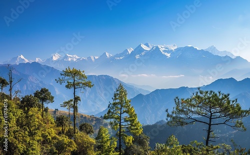 Photograph of the Himalayas with Ama Dablam Peaks photo