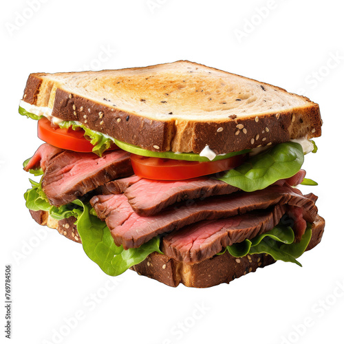 sandwich with beef steak rare png