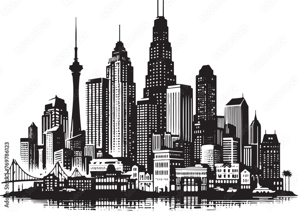 Vector city silhouette. Vector Illustration