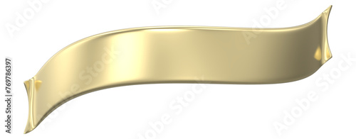 Golden ribbon banner 3d render