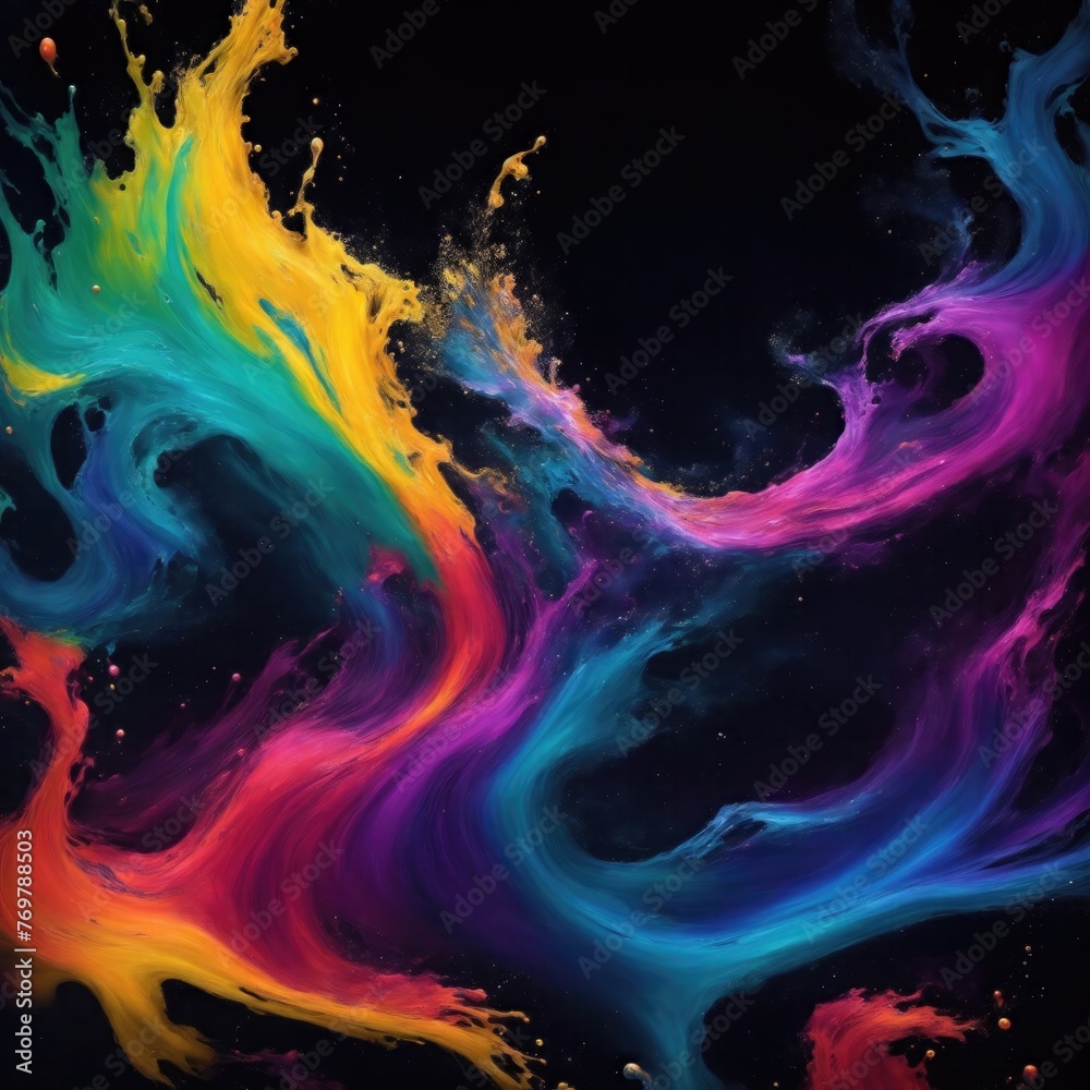 Multicolored smoke acrylic paints Liquid fluid art abstract background Multicolored smoke acrylic paints Liquid fluid art abstract background